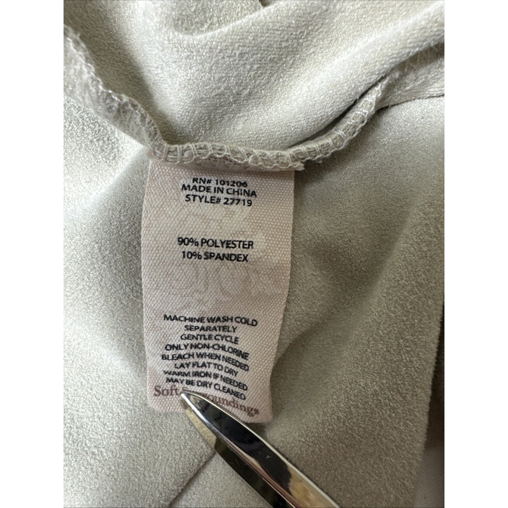 Soft Surroundings #27719 Size M Faux Suede Cardigan Draped Waterfall Beige‎ - Picture 6 of 8